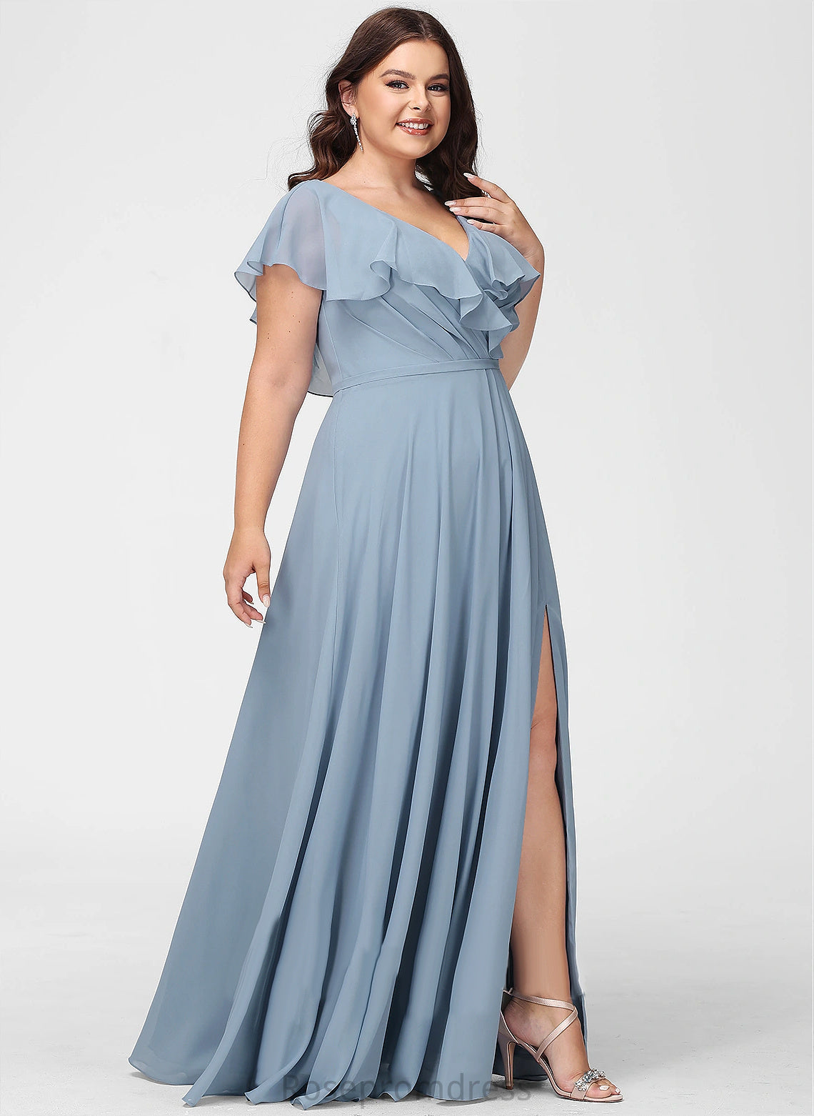 Length A-line Floor-Length Fabric Neckline V-Neck Silhouette Straps&Sleeves Ally Bridesmaid Dresses