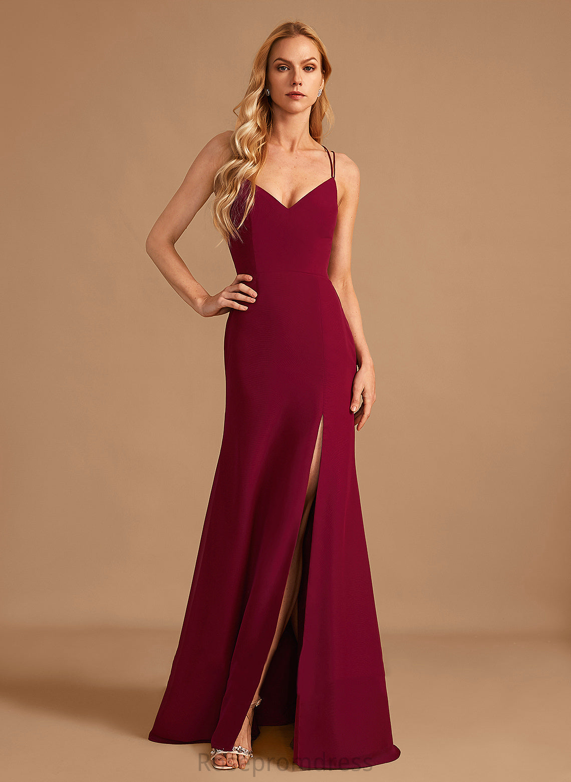 Trumpet/Mermaid Straps&Sleeves Fabric Floor-Length V-Neck Neckline Length Silhouette Janae Natural Waist A-Line/Princess Floor Length Bridesmaid Dresses