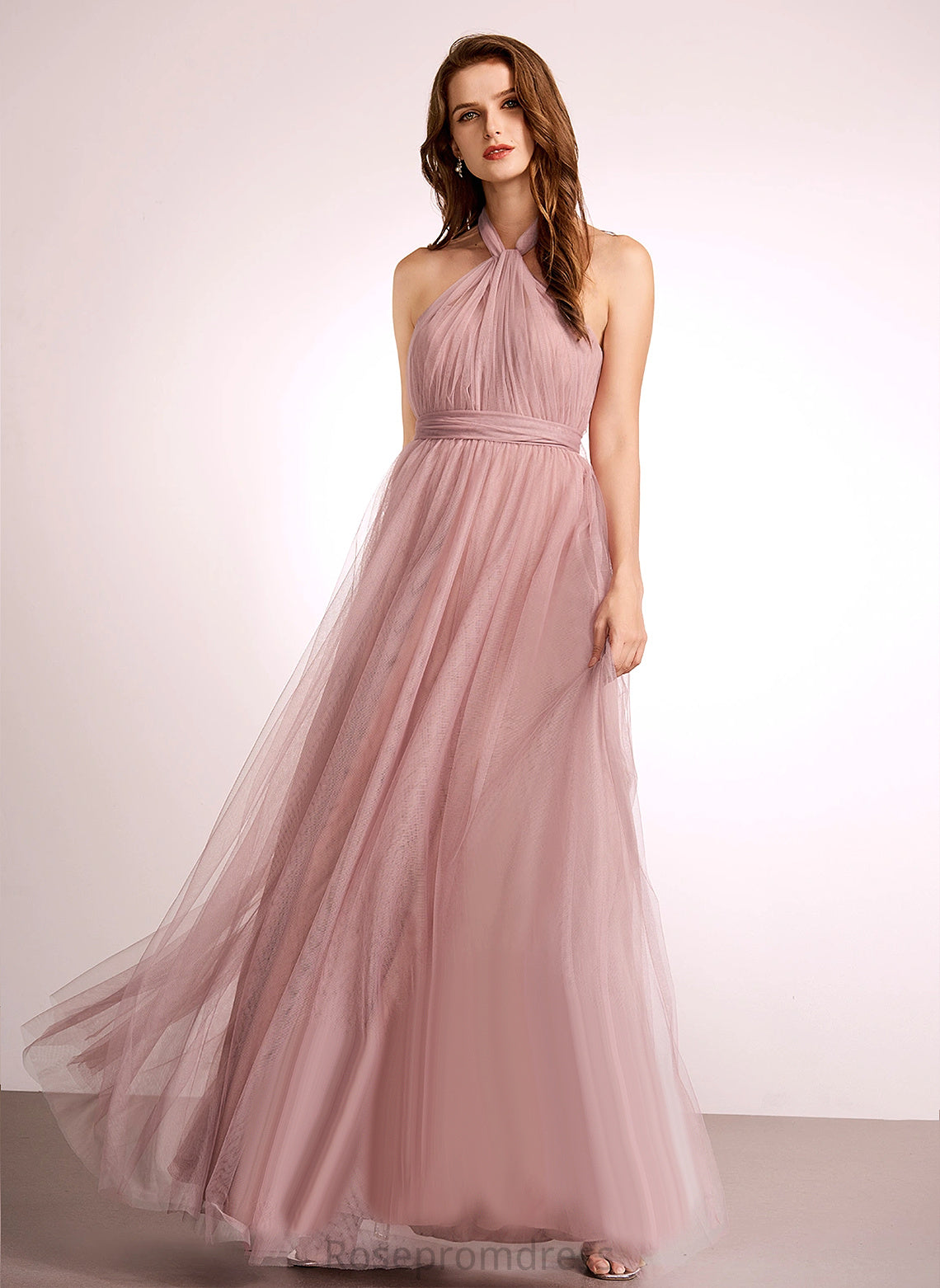 Tulle Fabric Neckline V-Neck OfftheShoulder Straps&Sleeves Length Floor-Length A-line OneShoulder Silhouette Terri Bridesmaid Dresses