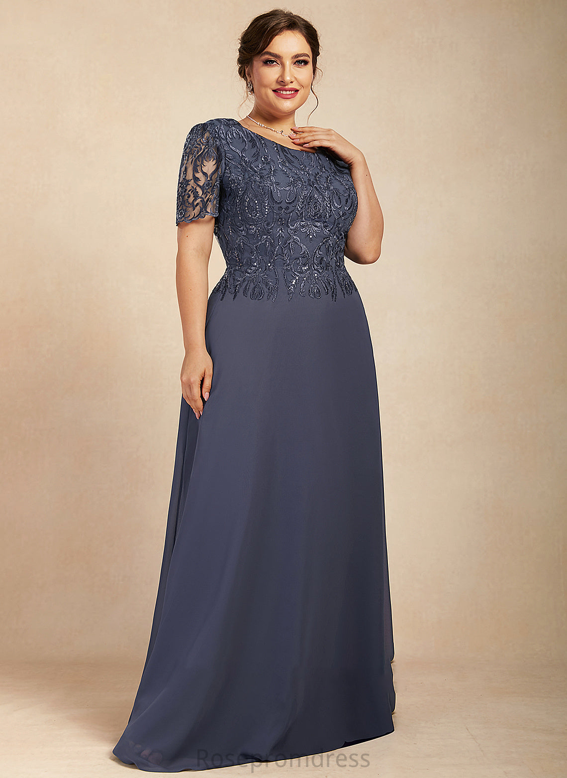 Dress Camryn Bride Neck Chiffon Mother of the Bride Dresses the Lace of Floor-Length Scoop Mother A-Line