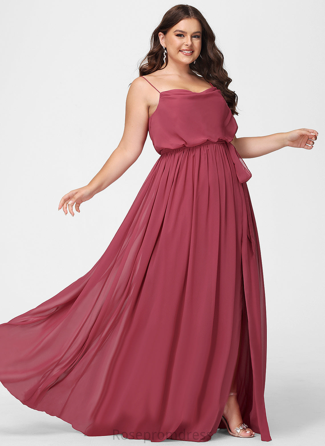 Cowl Fabric Silhouette Neckline Floor-Length A-line Length Straps&Sleeves Elisabeth Bridesmaid Dresses