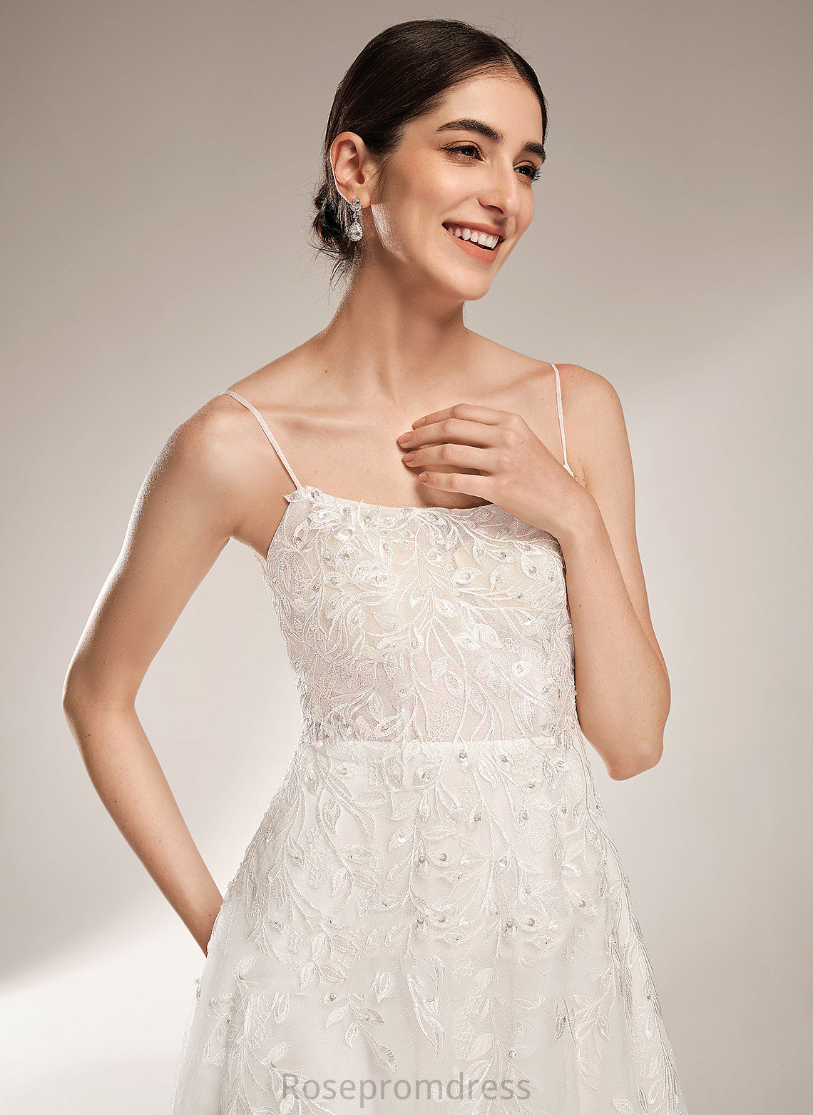 Lace Tulle Ashtyn Wedding Dresses Dress Square Wedding Sequins Neckline Train A-Line With Court Beading