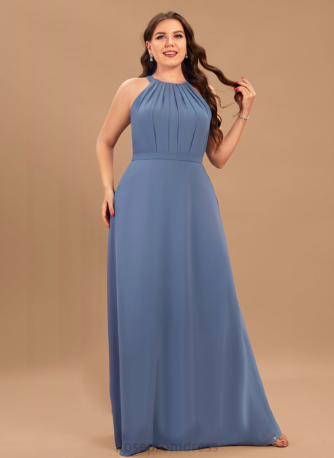 Floor-Length Neckline Length Straps&Sleeves Scoop A-line Fabric Silhouette Jane V-Neck A-Line/Princess Sleeveless Bridesmaid Dresses