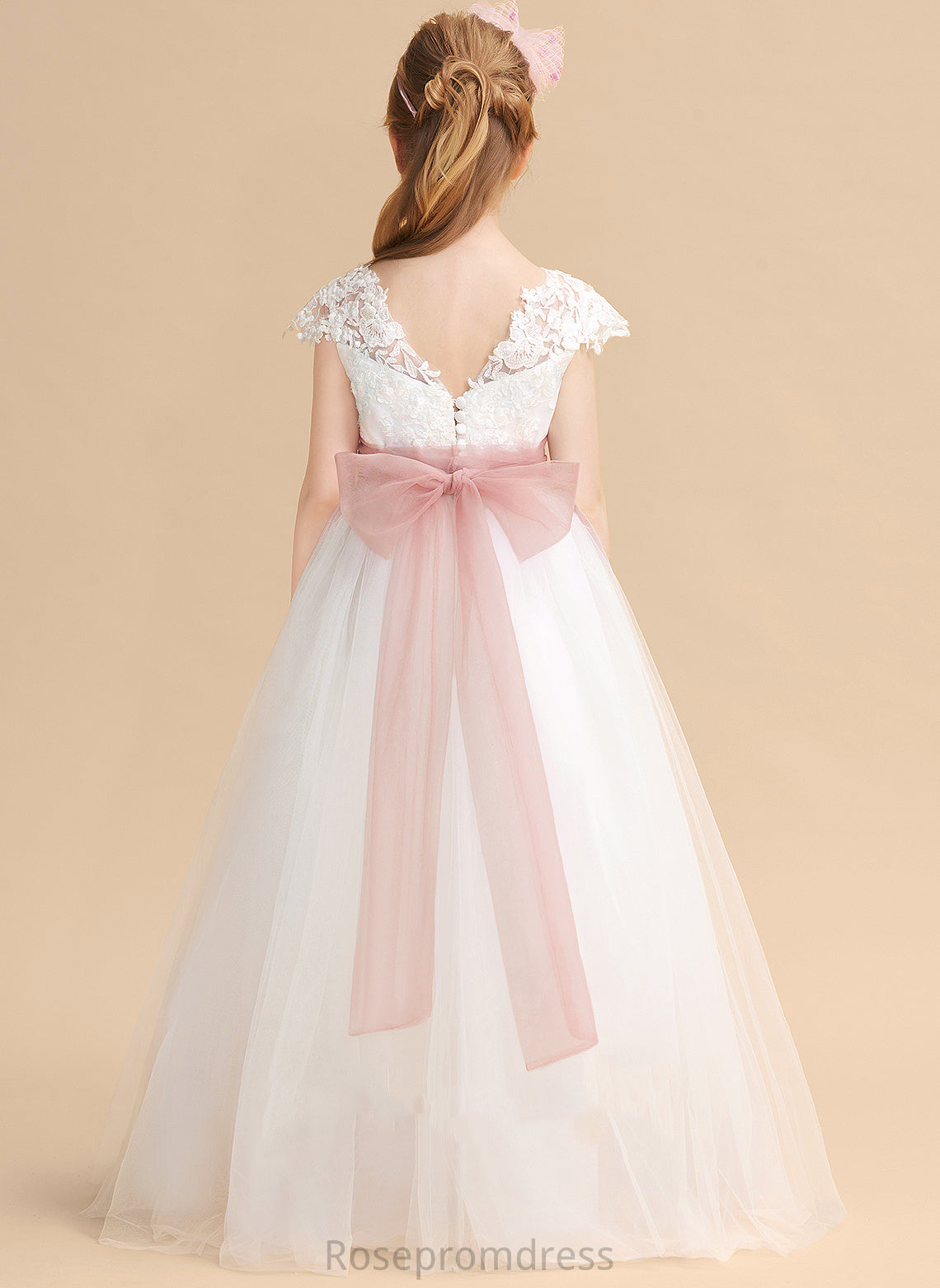 Scoop Lace/Sash Ball-Gown/Princess Sleeveless Girl Flower Neck Floor-length With Lace Dress - Flower Girl Dresses Genesis