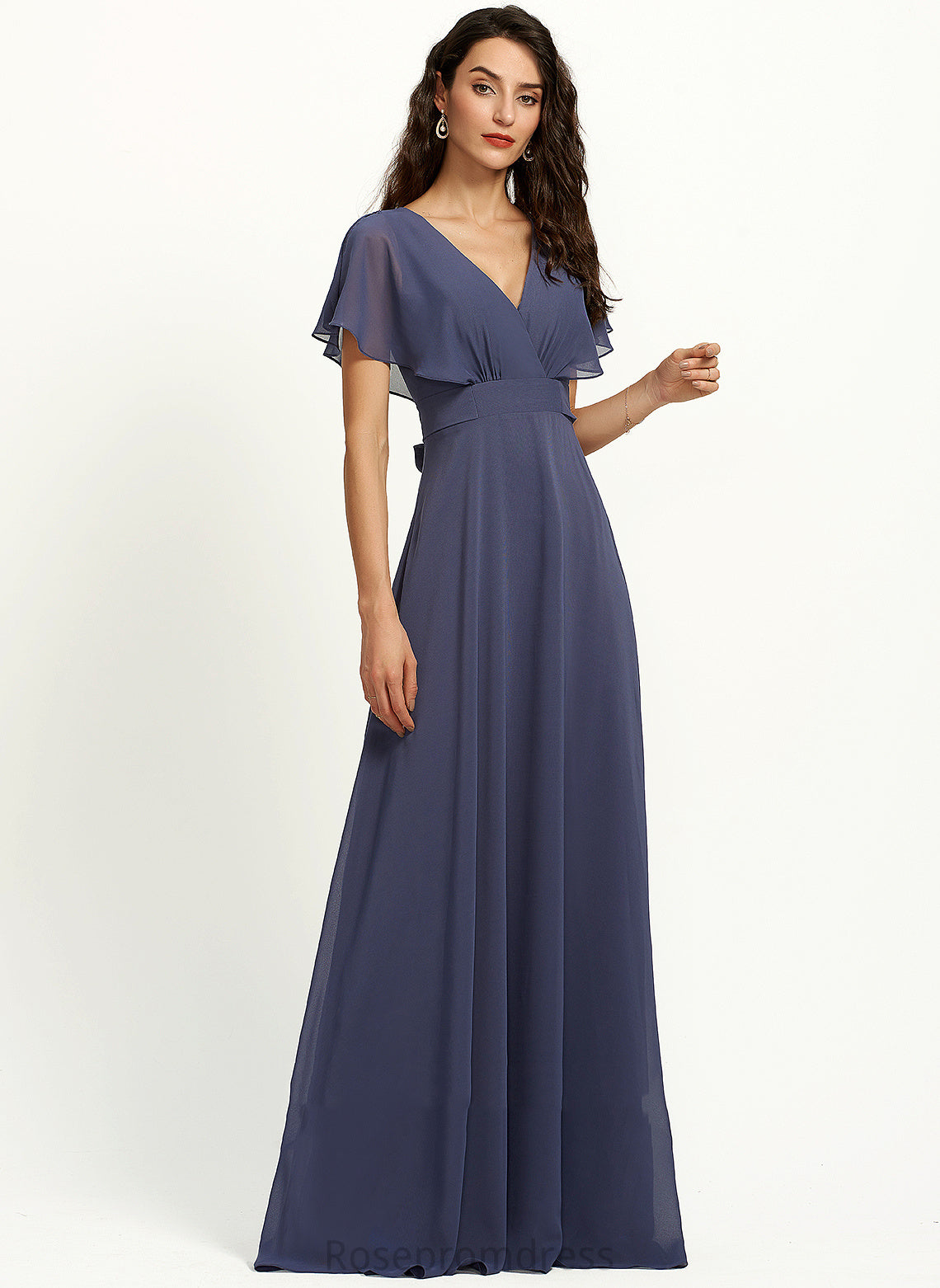 Neckline Straps Fabric Length Floor-Length A-Line V-neck Silhouette Cecilia Halter A-Line/Princess Floor Length Bridesmaid Dresses