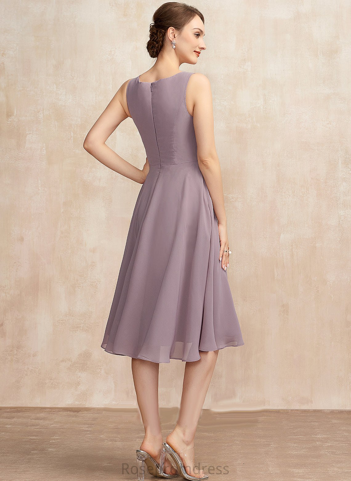 Neckline Mother of the Bride Dresses Chiffon Dress Genesis Mother of Bride Square A-Line Knee-Length the