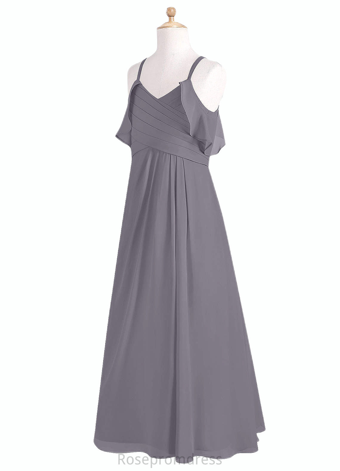 Arianna A-Line Off the Shoulder Chiffon Floor-Length Junior Bridesmaid Dress SRSP0020001