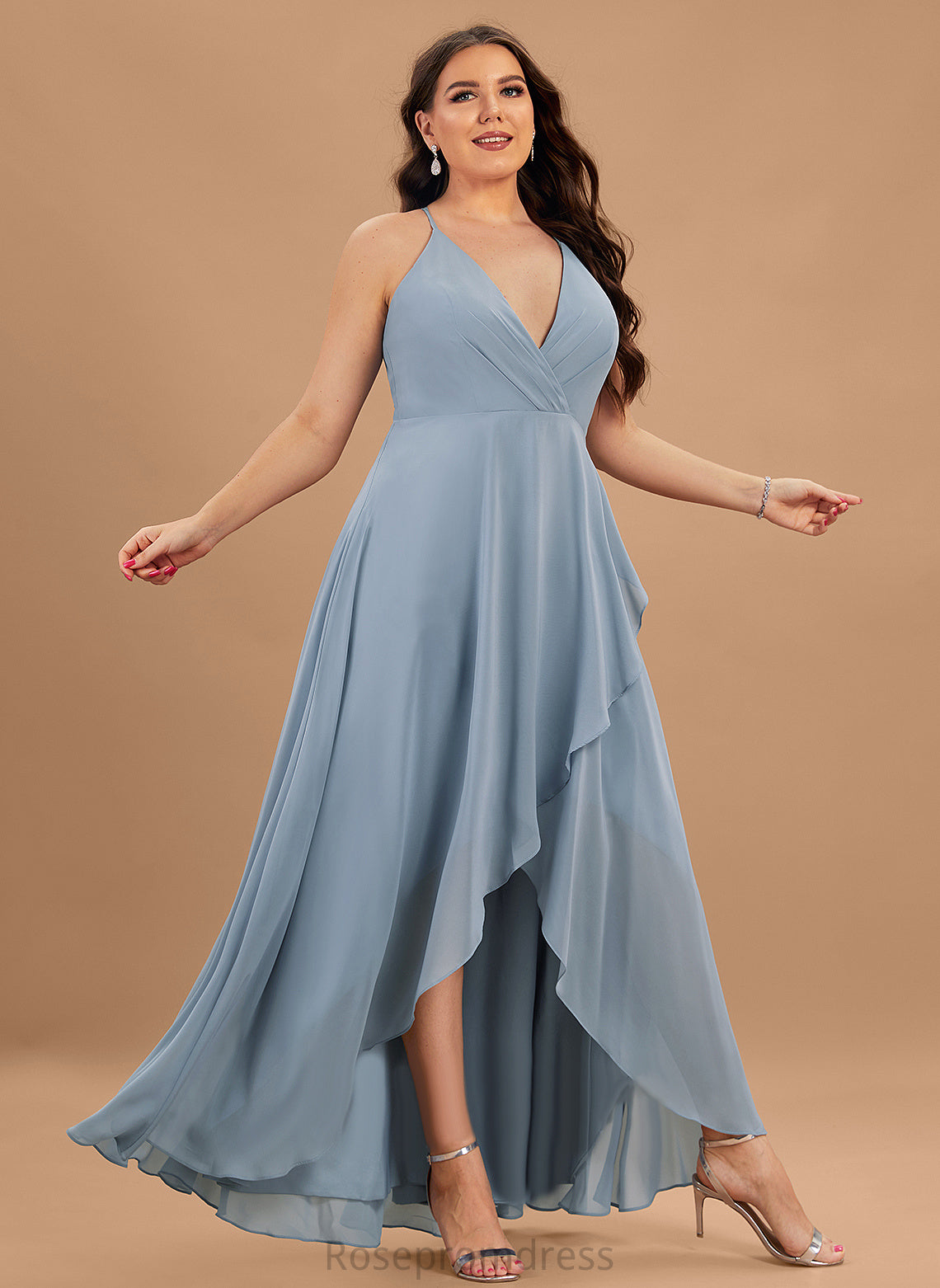 Chiffon V-neck Anabelle Prom Dresses A-Line Asymmetrical