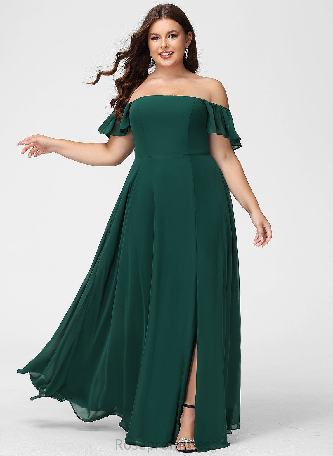 Embellishment Neckline Length Fabric A-Line Silhouette Off-the-Shoulder Floor-Length SplitFront Millie Floor Length Sleeveless Bridesmaid Dresses