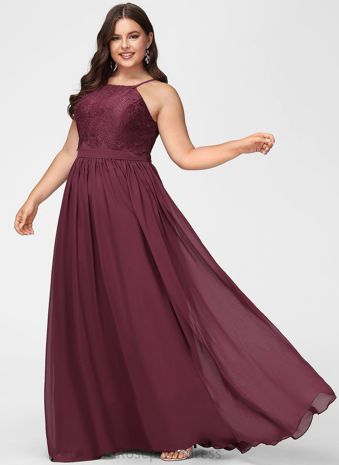 Length Silhouette Lace Straps&Sleeves A-line Floor-Length Square Neckline Fabric Jocelynn Spaghetti Staps Floor Length Bridesmaid Dresses