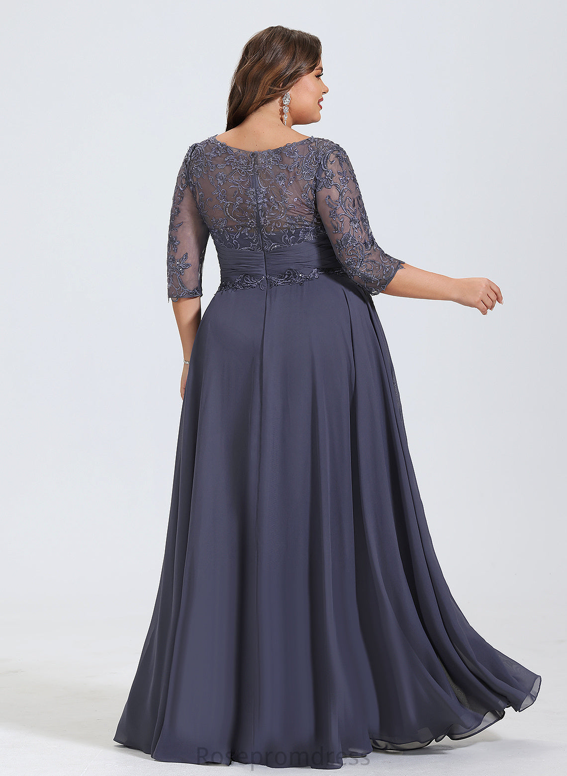 Illusion Lace Floor-Length Pleated Trudie With Prom Dresses A-Line Sequins Scoop Chiffon