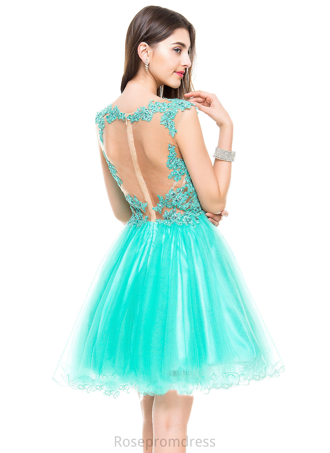 Sequins Beading Dress With Tulle Lace Appliques Short/Mini Homecoming Dresses Melany Sweetheart Homecoming A-Line