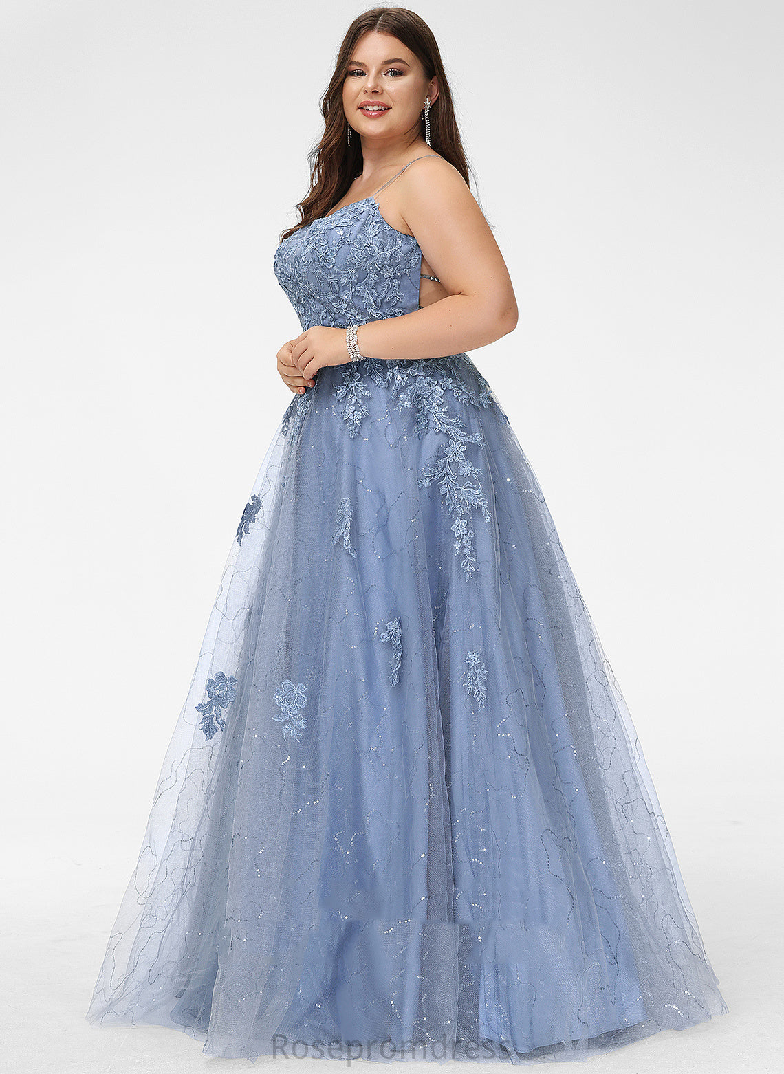 Sequins Tulle Floor-Length Prom Dresses Ball-Gown/Princess Square With Rosalyn