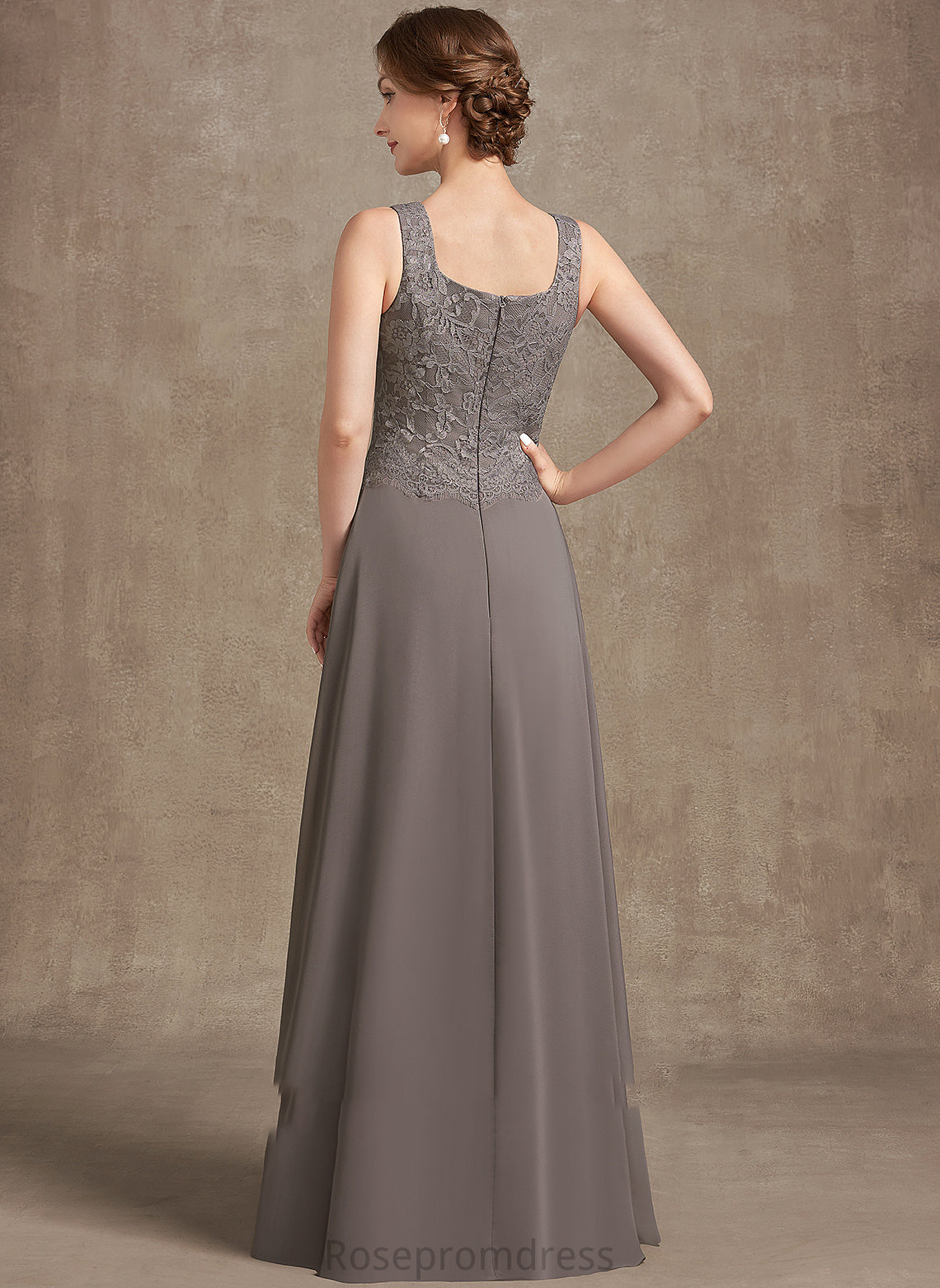 of Neckline Bride Mother Chiffon Mother of the Bride Dresses the Lace Dress Square Floor-Length A-Line Valeria