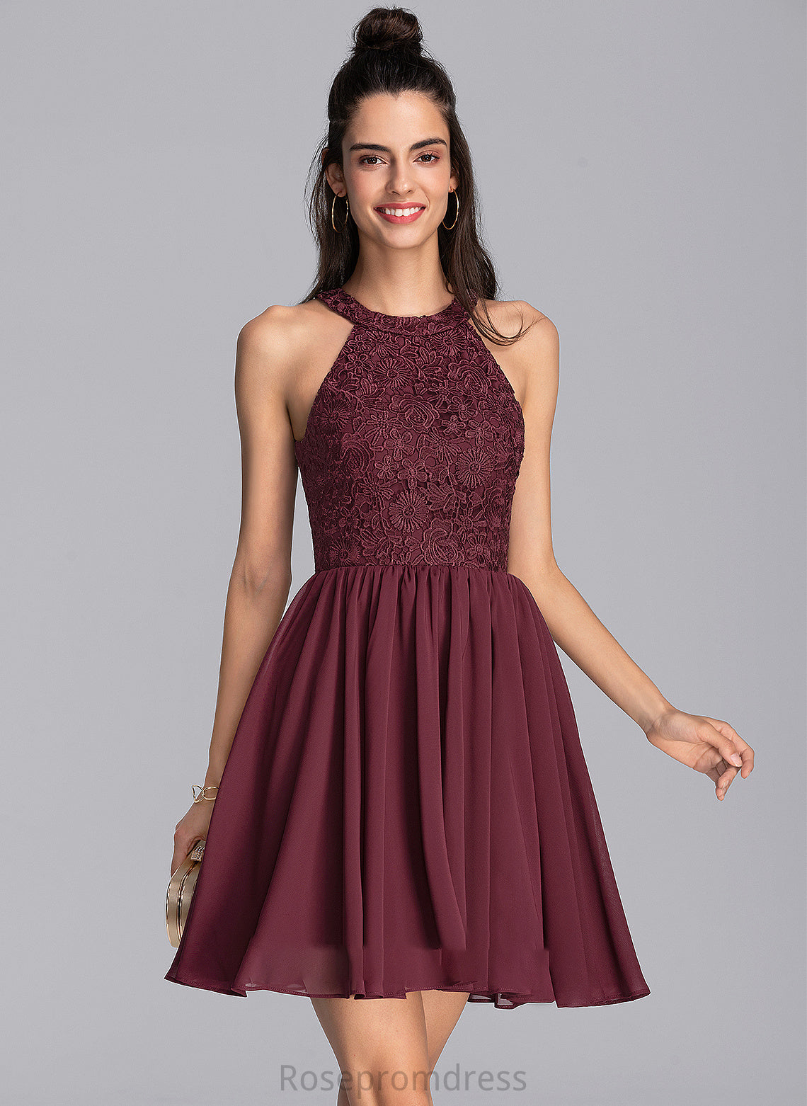 Prom Dresses Chiffon Jaslene Short/Mini A-Line Scoop Neck