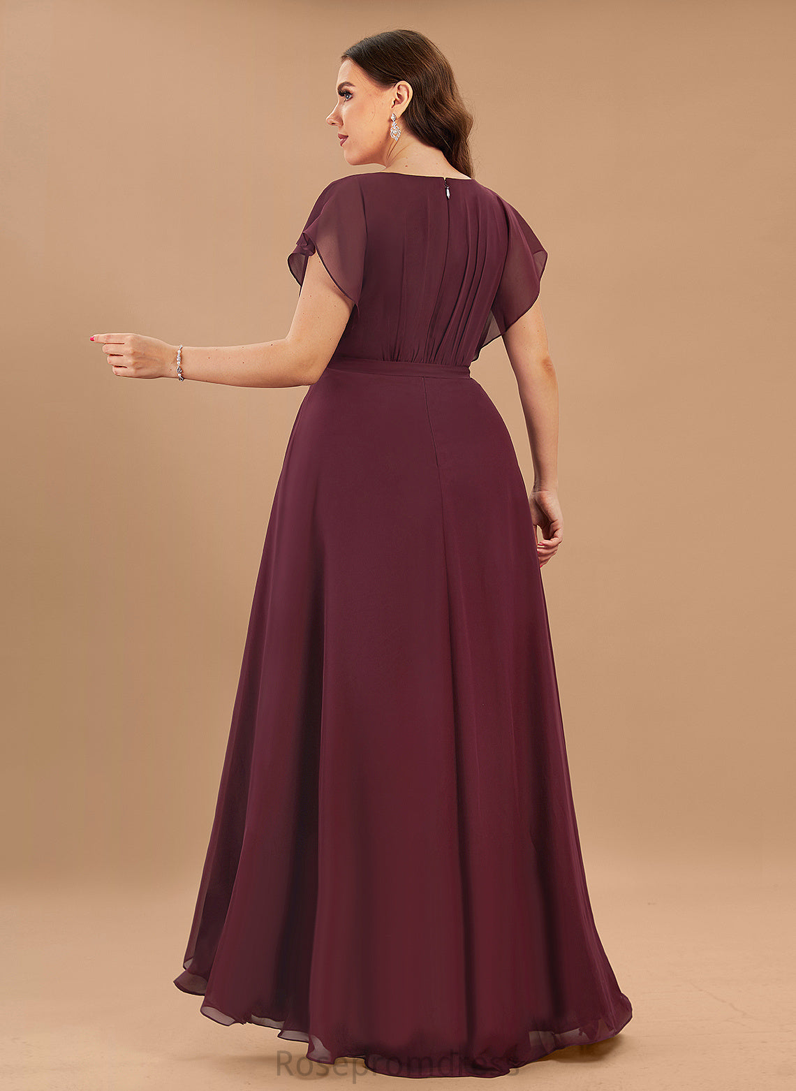 Straps&Sleeves A-line Scoop Asymmetrical Silhouette Neckline Length Fabric Mavis Bridesmaid Dresses