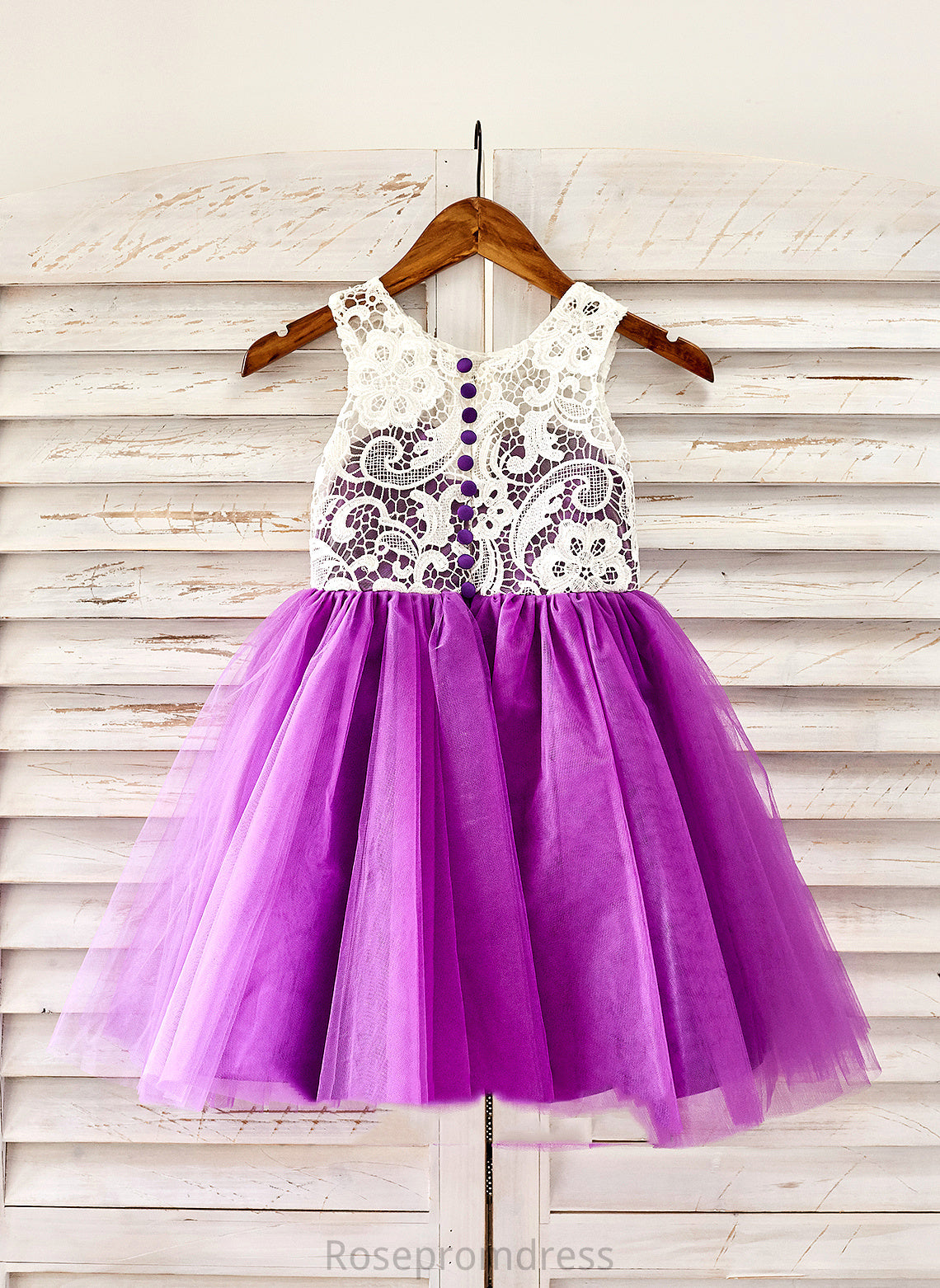 Knee-length - A-Line Flower Flower Girl Dresses Neck Scoop Tulle Lace Dress Girl With Anika Sleeveless