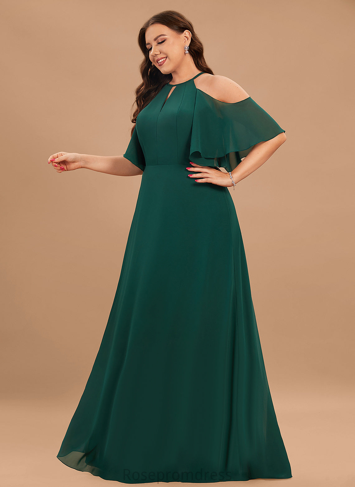 Straps&Sleeves Silhouette Neckline Length A-Line Fabric ColdShoulder Floor-Length Scoop Valeria Bridesmaid Dresses