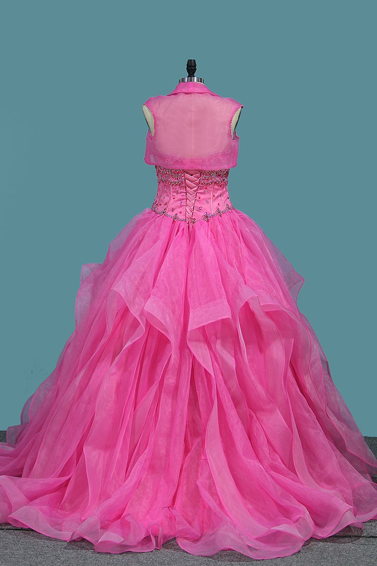 2024 Organza Sweetheart Ball Gown Quinceanera Dresses With Beading