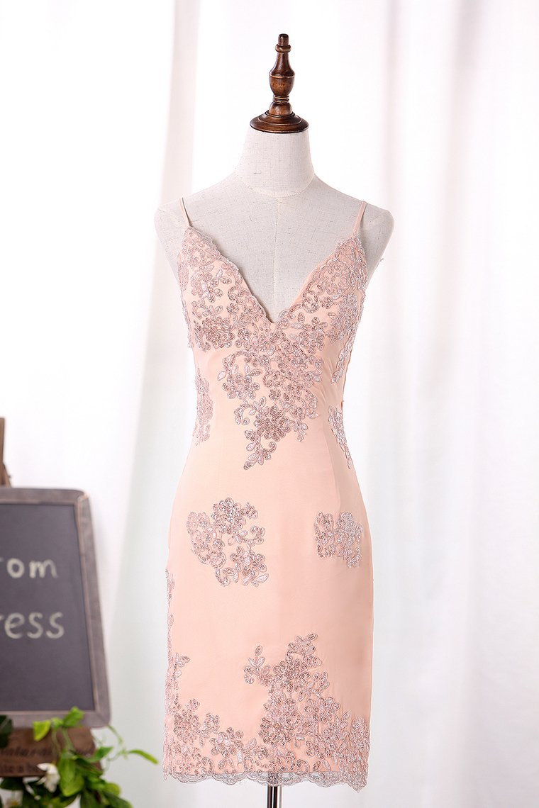 2024 New Arrival Spaghetti Straps Homecoming Dresses Chiffon With Sequins Appliques Short/Mini