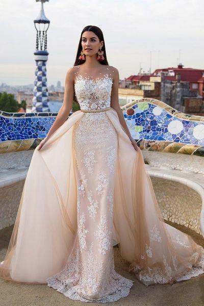 Lace prom dresses Elegant modest wedding dresses RS245