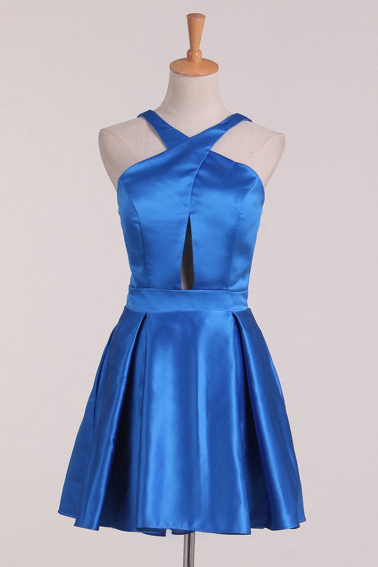 2024 Homecoming Dresses Straps A Line Satin Short/Mini