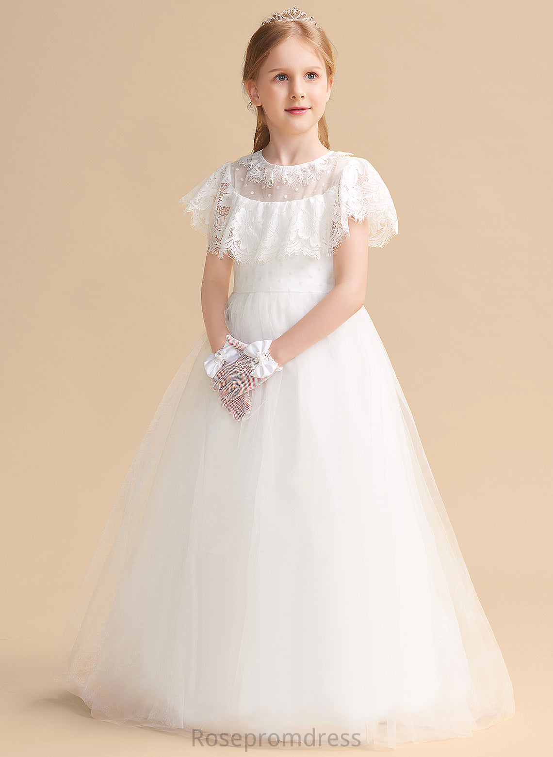 Neck Dress Tulle/Lace Scoop A-Line Sleeveless Flower Floor-length Flower Girl Dresses Brianna Girl