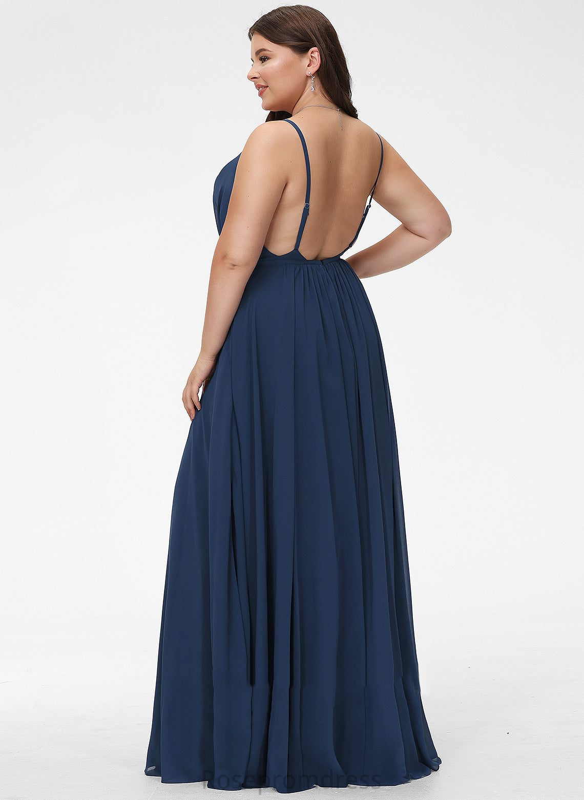 Silhouette Floor-Length Neckline Length Fabric A-Line Straps&Sleeves V-neck Melina Bridesmaid Dresses