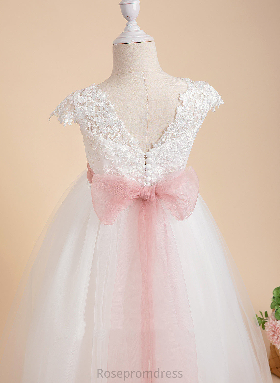 Scoop Lace/Sash Ball-Gown/Princess Sleeveless Girl Flower Neck Floor-length With Lace Dress - Flower Girl Dresses Genesis