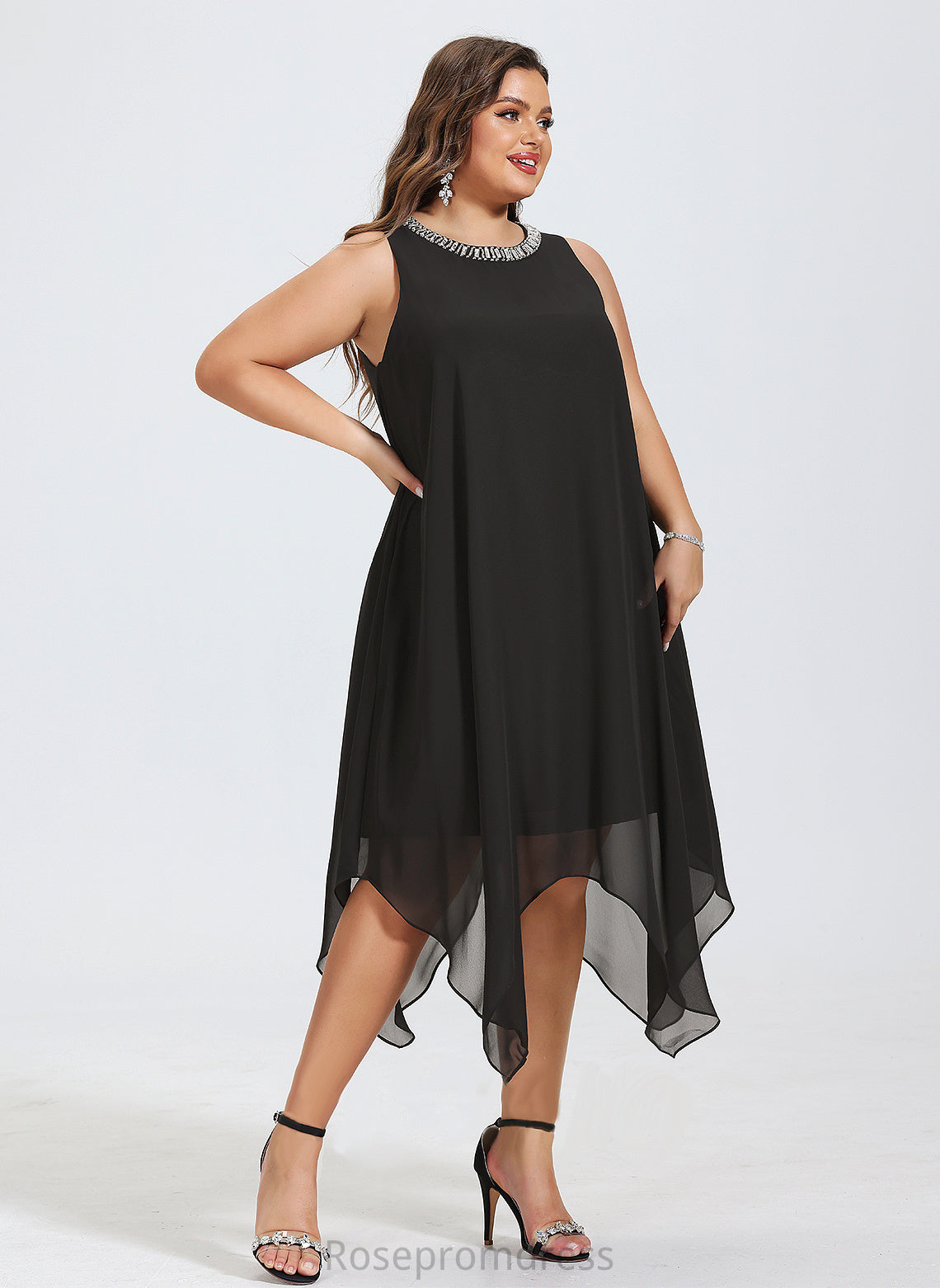 Neck Round Chiffon Dresses Nadine A-line Formal Dresses