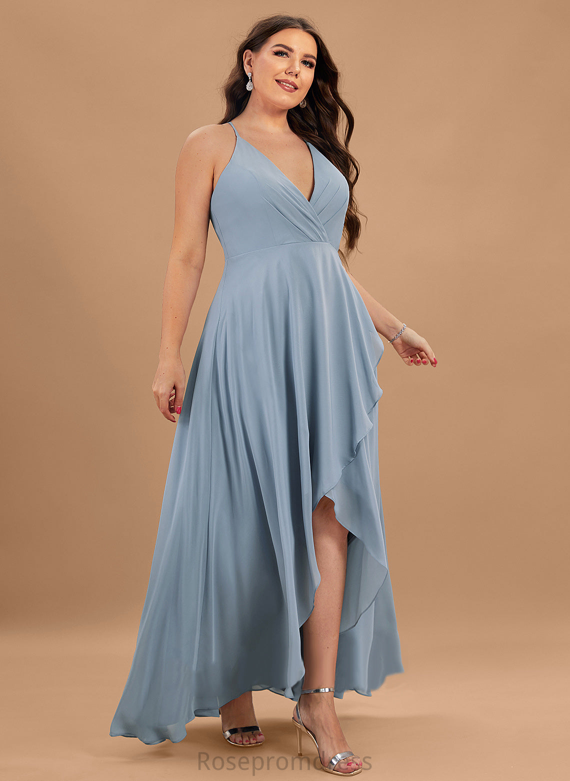 Asymmetrical Kaylynn Dress Chiffon Cocktail V-neck A-Line Cocktail Dresses