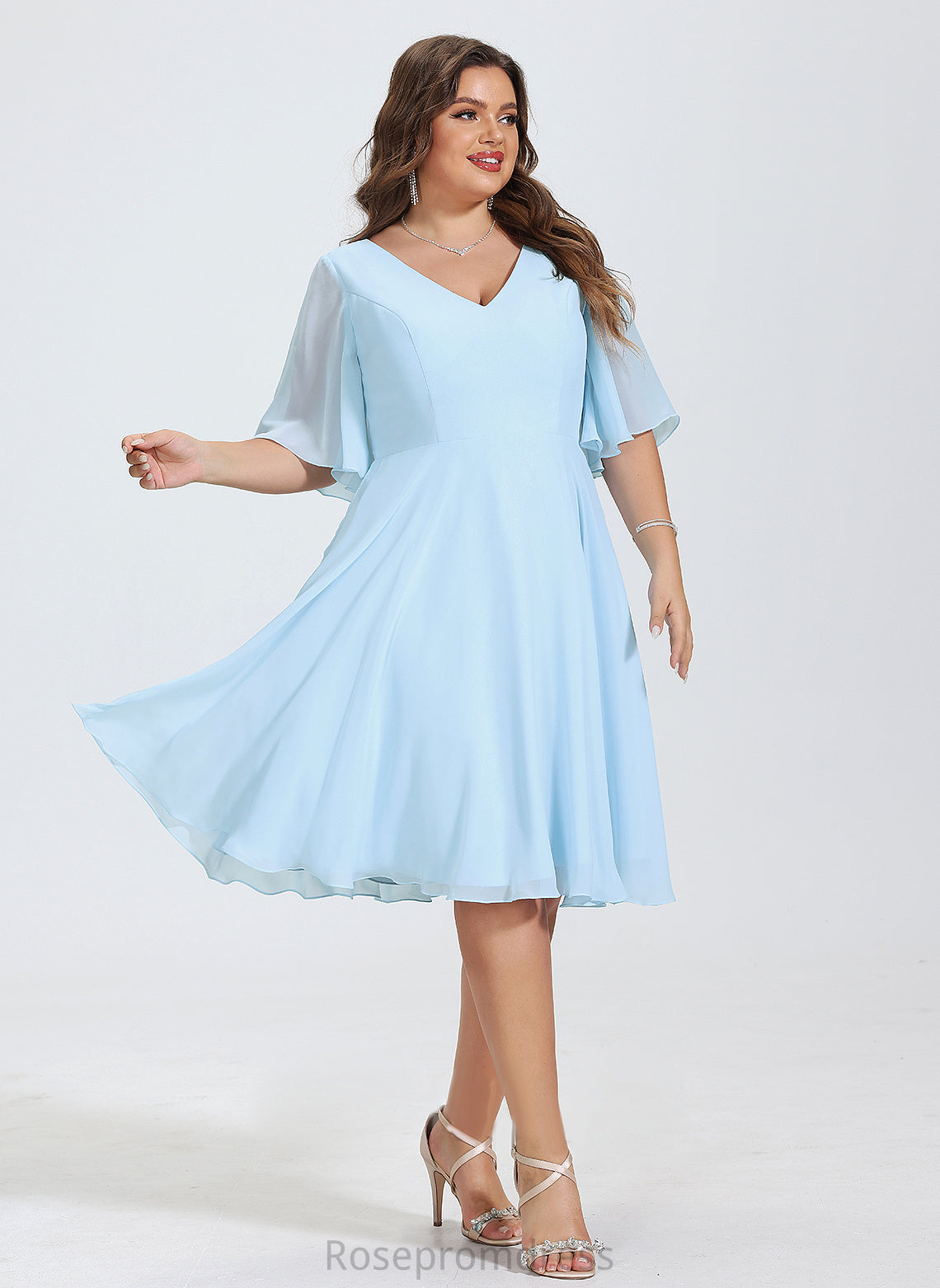 Cocktail Dresses Sarah V-neck Knee-Length Chiffon Cocktail A-Line Dress