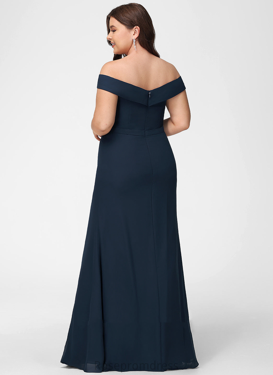 Embellishment Ruffle Floor-Length Neckline Fabric Length Off-the-Shoulder A-Line Silhouette Martha A-Line/Princess Sleeveless Bridesmaid Dresses