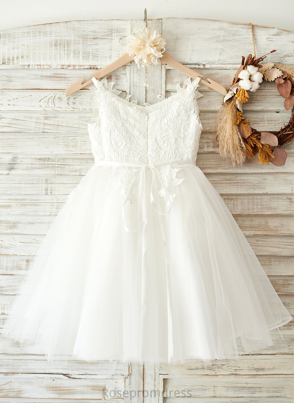 A-Line Sleeveless Isabela Flower Girl Dresses Dress - Girl Tulle/Lace Straps Flower Knee-length