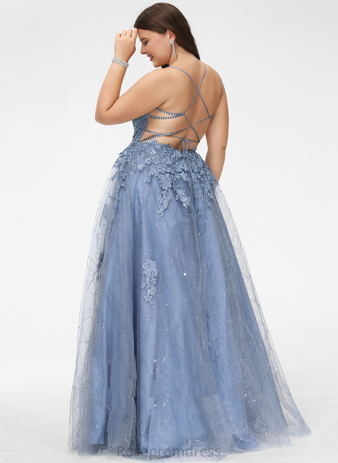 Sequins Tulle Floor-Length Prom Dresses Ball-Gown/Princess Square With Rosalyn