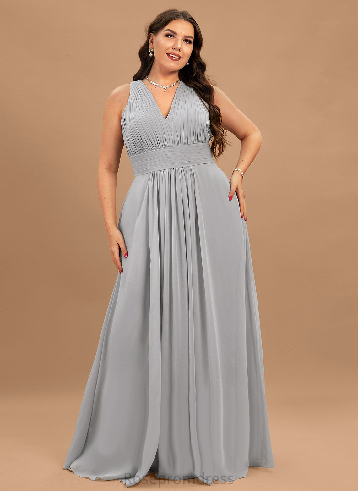 V-Neck Floor-Length Embellishment Silhouette Length Neckline Fabric A-line Ida Sleeveless Floor Length A-Line/Princess Bridesmaid Dresses