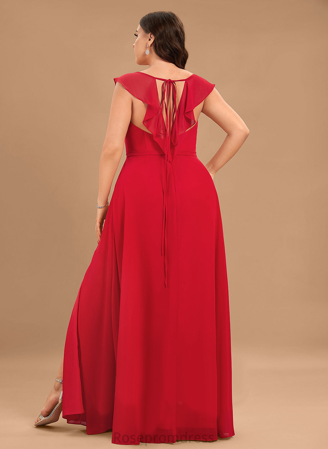 Neckline Embellishment Length Floor-Length Fabric Off-the-Shoulder Silhouette SplitFront Ruffle A-Line Frida Floor Length Bridesmaid Dresses