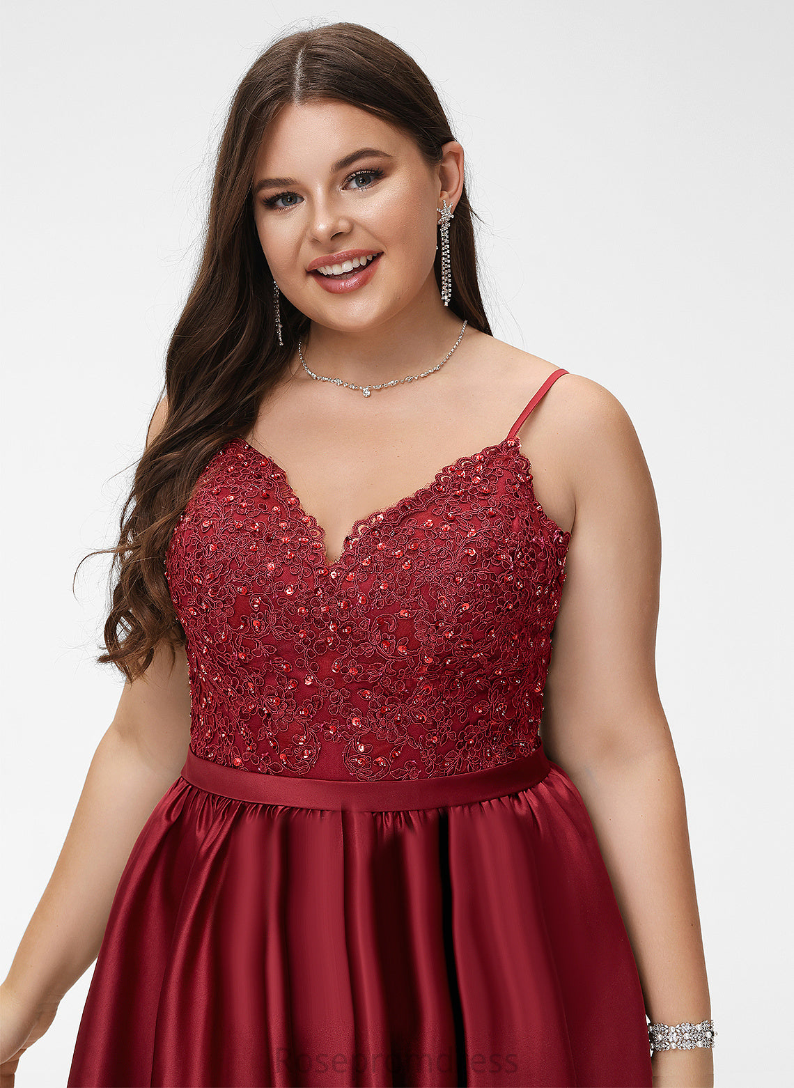 Short/Mini A-Line Prom Dresses With Alexus V-neck Beading Lace Satin