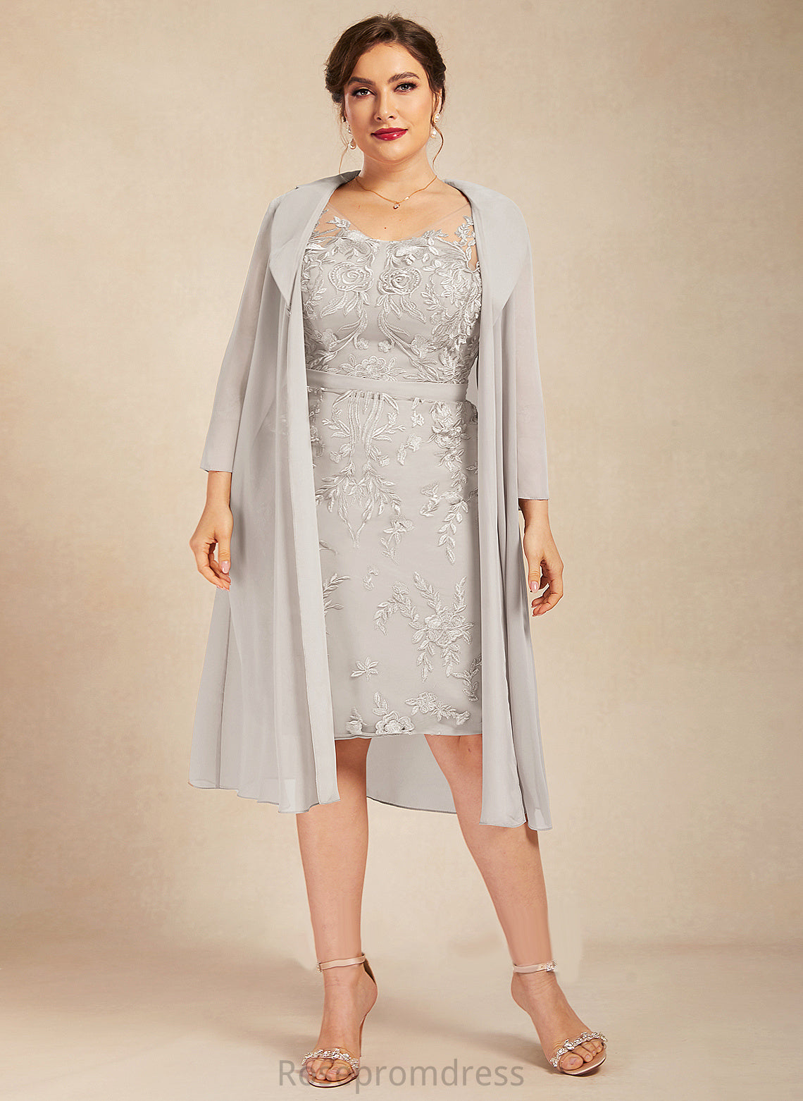 Mother of the Bride Dresses Lace of V-neck Sheath/Column Bride Mother the Dress Knee-Length Keely