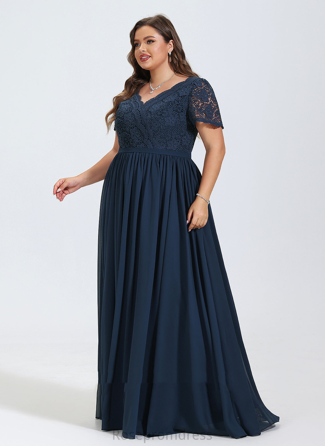 Sleeve Lace V-neck Neckline Floor-Length Fabric Length A-Line Silhouette Layla Bridesmaid Dresses