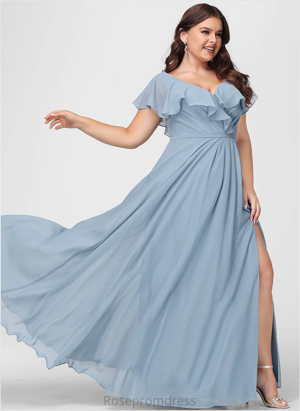 Length A-line Floor-Length Fabric Neckline V-Neck Silhouette Straps&Sleeves Ally Bridesmaid Dresses