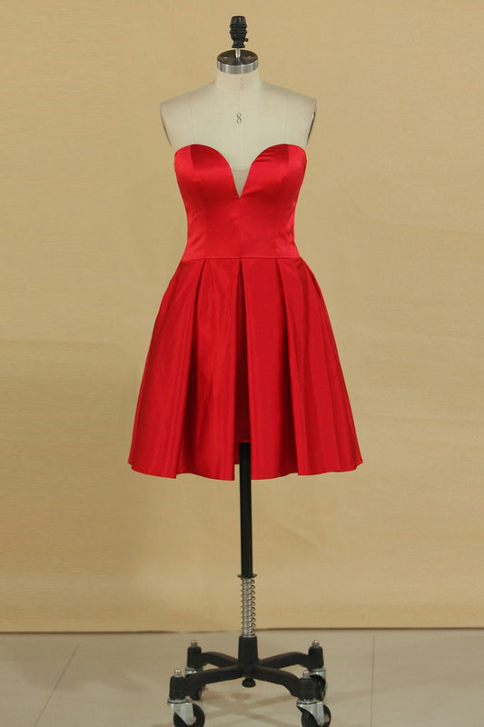 2024 Sweetheart Homecoming Dresses A Line Satin Short/Mini