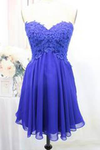 Tulle Lace Homecoming Dress Royal Blue Fitted Homecoming Dress Short Prom Dress RS904