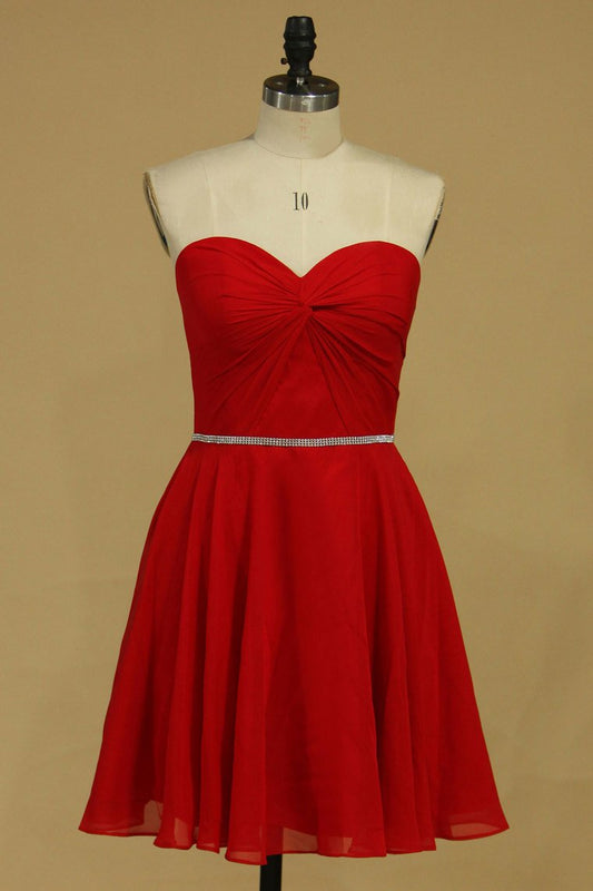 2024 Sweetheart Homecoming Dresses A Line Chiffon With Beading Short/Mini