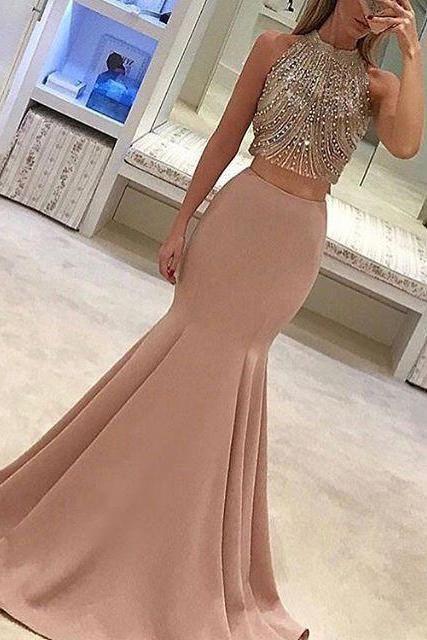 Backless Beaded Mermaid Fashion Prom Dress Sexy Party Dress New Style Evening Dresses RS352