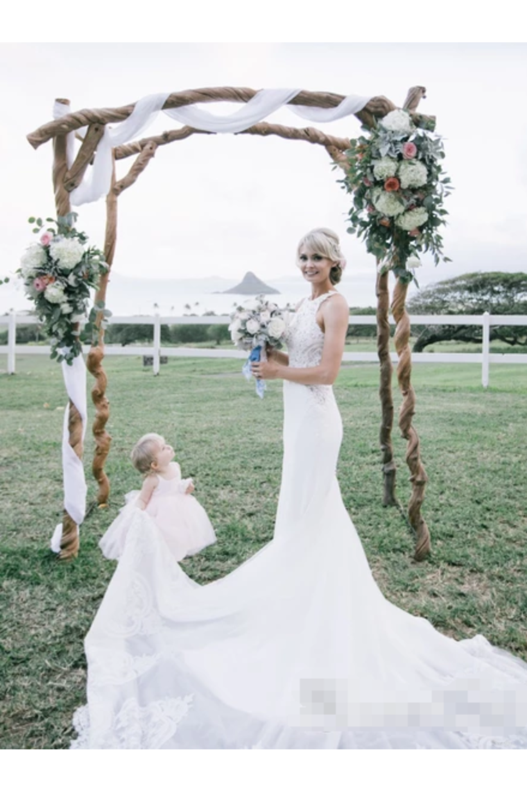 Sexy Appliqued Beach Wedding Dress With Racerback Illusion Neckline Wedding SRSPBN4L9Q7