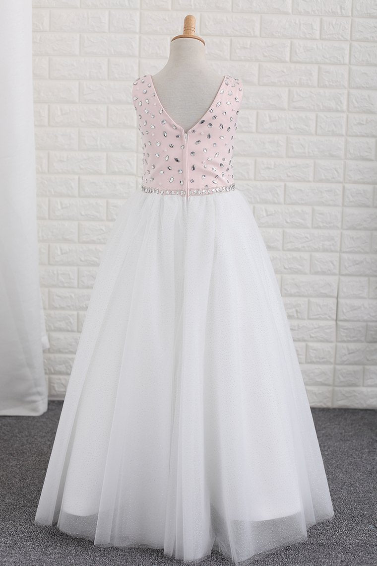 2024 Flower Girl Dresses Scoop With Beading A Line Floor Length