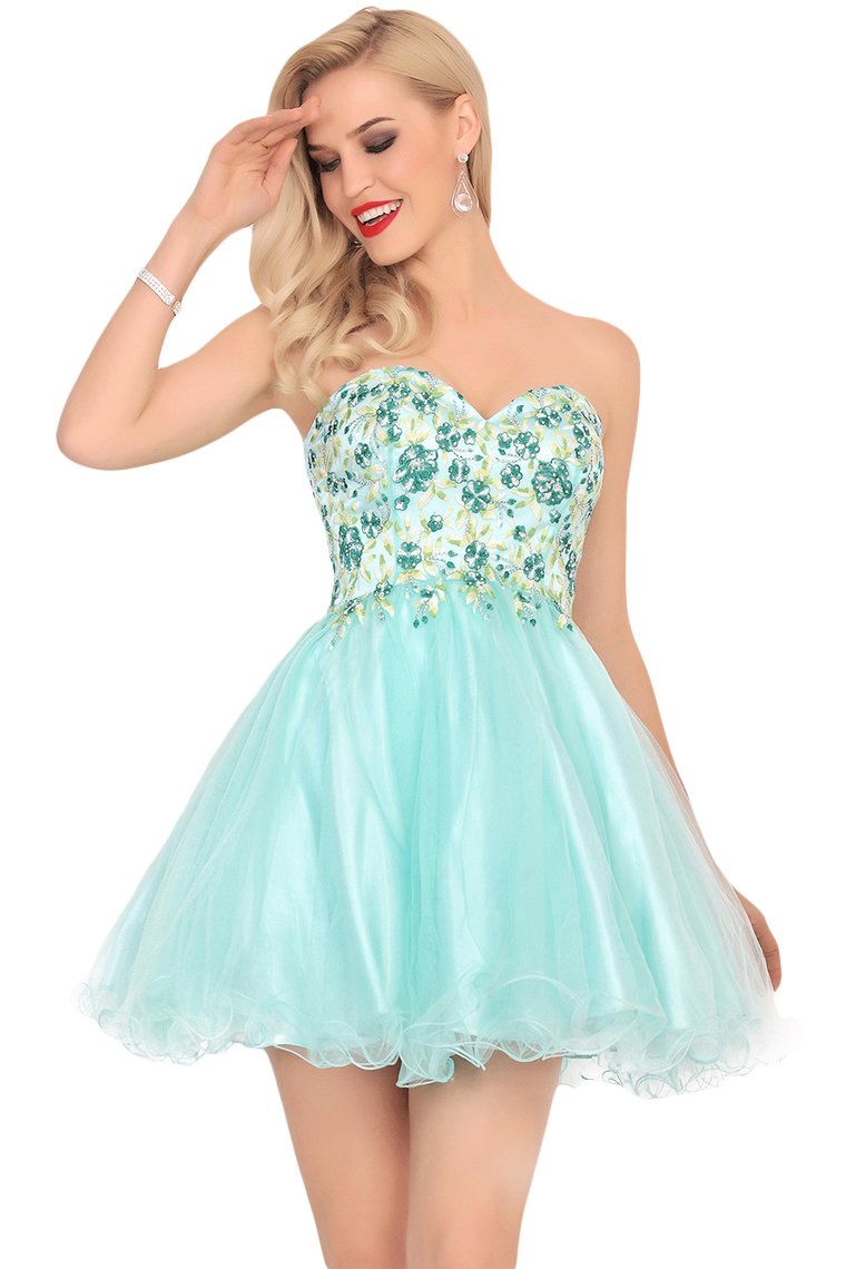 2024 Homecoming Dresses A-Line Boat Neck Short/Mini Beaded Bodice Tulle