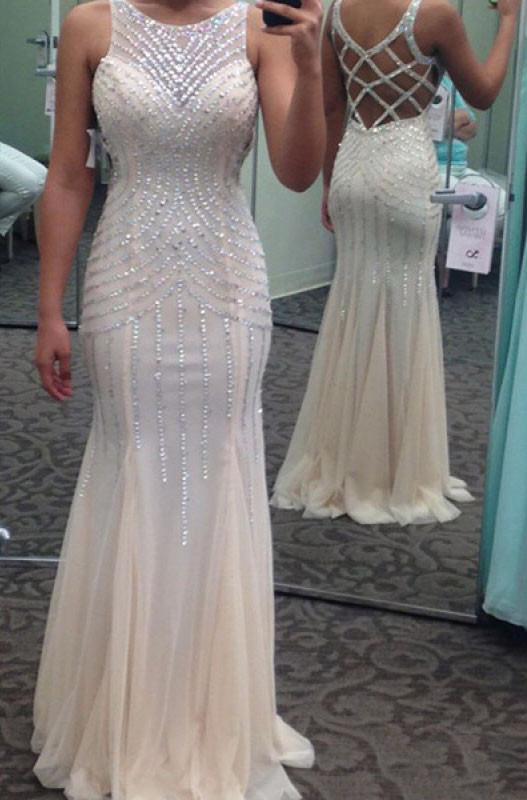 Beading Mermaid Long Prom Dresses Evening Dresses RS555