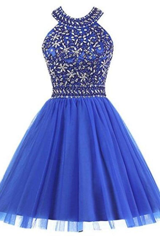 2024 Homecoming Dresses A Line Scoop Tulle With Beading Short/Mini